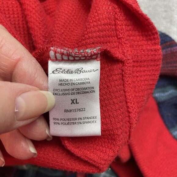 Eddie Bauer Moose Pajamas 2 Pc Set Womens XL Red Plaid Cabin Holiday Christmas - Picture 4 of 12